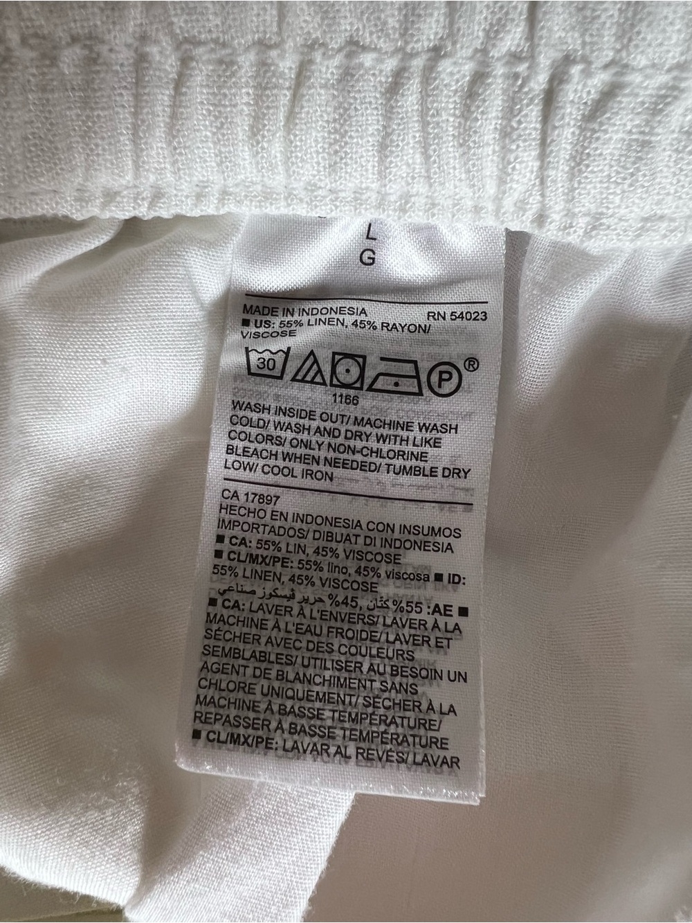Old Navy Bright White High-Waisted Linen Blend Super Wide Leg Pants Large - Picture 9 of 9
